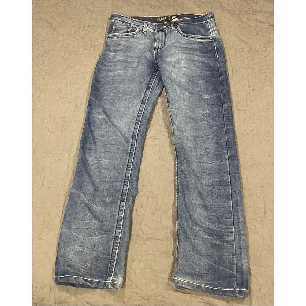 Cultura Boys Jeans 14 Slim Straight Leg Distressed Cowboy